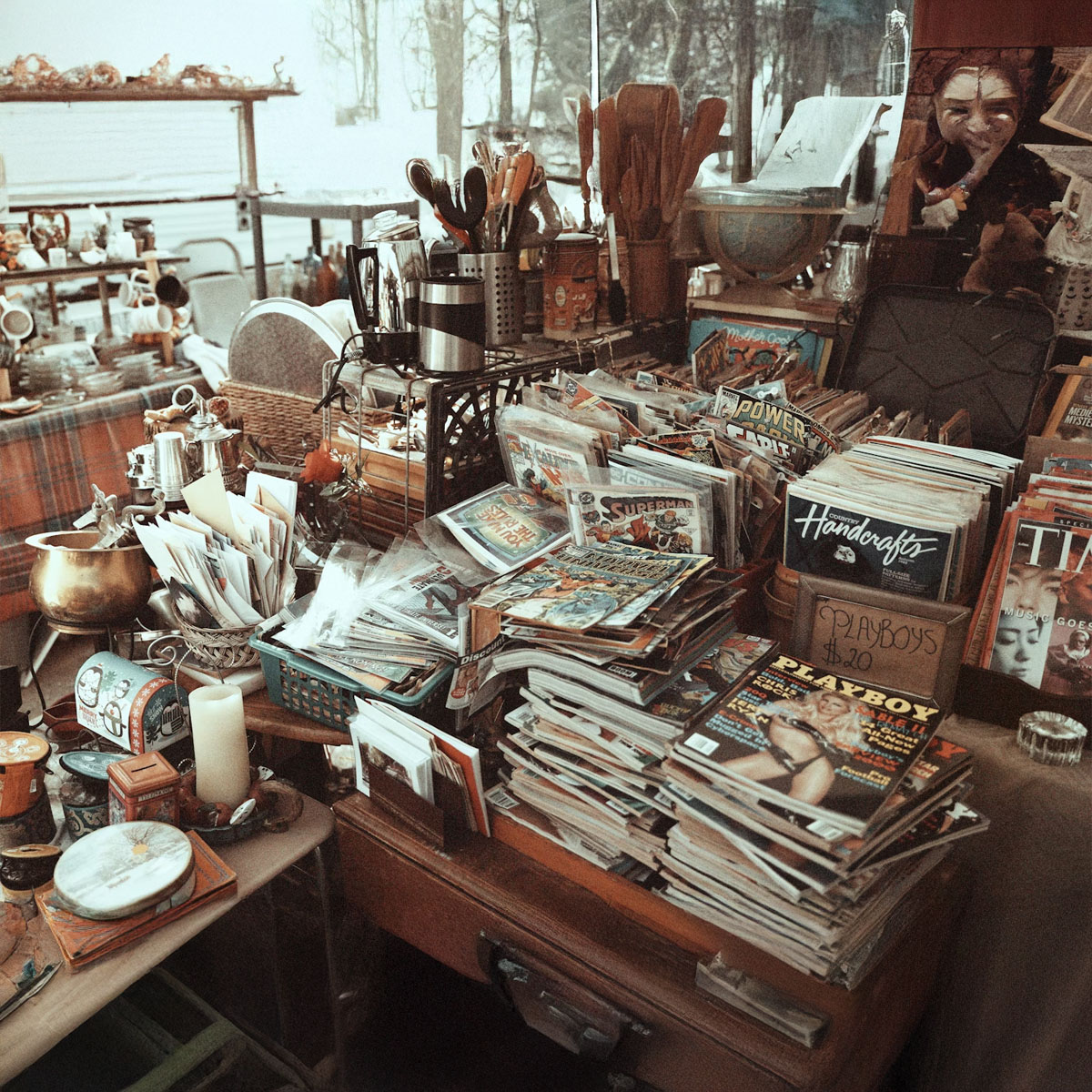 Antiques gathered in an exhibition