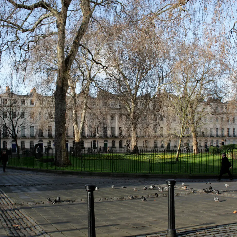 Georgian terrace on Fitzroy Square, the historic heart of Fitzrovia